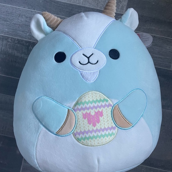 NWT Squishmallow DOMINGO The Light Blue Goat 12” Easter 2023 Plush Holding Egg - Picture 1 of 3